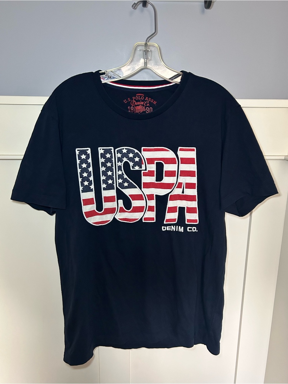 Vintage US Polo Assn USA flag logo patch t-shirt